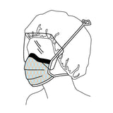 Surgical Mask with Eye Shield FluidShield Anti-fog Foam ASTM F2100-11 Level 2 Tie Closure One Size Fits Most