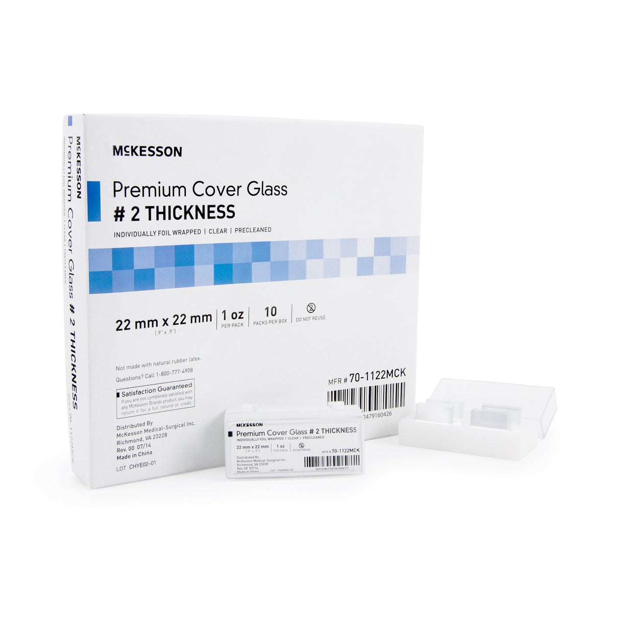 Cover Glass McKesson Square No. 2 Thickness 22 X 22 mm