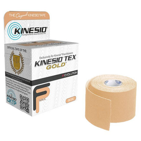 Kinesiology Tape Kinesio Tex Gold FP Beige 2 Inch X 5-1/2 Yard Cotton NonSterile