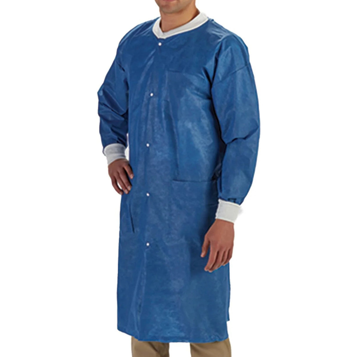 Lab Coat LabMates Blue 3X-Large Knee Length SMS Disposable