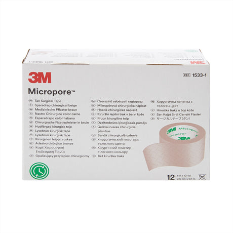 Medical Tape 3M Micropore Tan 1 Inch X 10 Yard Paper NonSterile