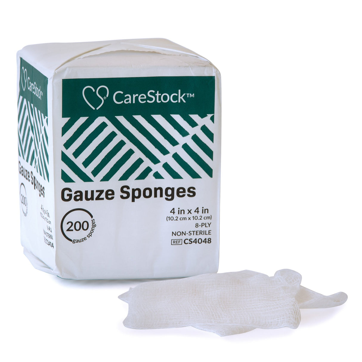 Gauze Sponge CareStock 4 X 4 Inch 8-Ply NonSterile 200 per Pack