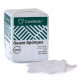 Gauze Sponge CareStock 4 X 4 Inch 8-Ply NonSterile 200 per Pack