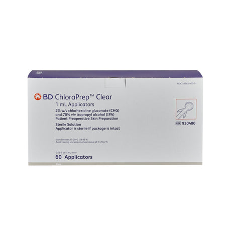 Skin Prep Solution ChloraPrep Clear 1 mL Foam Applicator 2% / 70% Strength CHG (Chlorhexidine Gluconate) / Isopropyl Alcohol Sterile