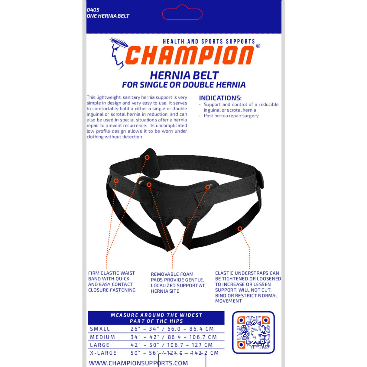 Champion, Hernia Belt - Single / Double Hernia