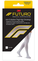 Anti-embolism Stocking 3M Futuro Thigh High Medium / Short White Closed Toe