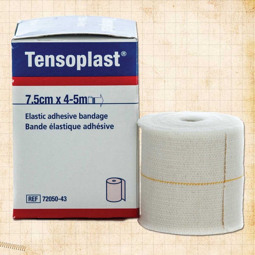 Ea/1 Tensoplast Bandage adhésif élastique robuste en crème 7,5 cm x 4-5 m (étiré)