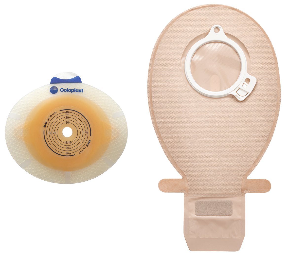 Ostomy Barrier SenSura Click Precut, Standard Wear Double Layer Adhesive 40 mm Flange Green Code System 3/4 Inch Opening