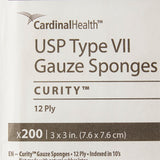 Gauze Sponge Curity 3 X 3 Inch 12-Ply NonSterile 200 per Pack