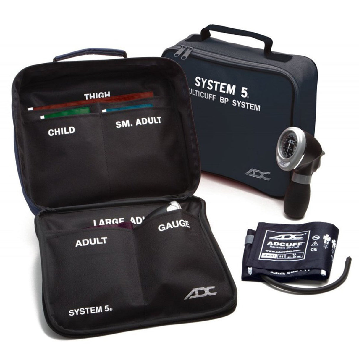 Aneroid Sphygmomanometer Unit System 5 Multiple Sizes Nylon Cuff 13 to 19.5cm, 19 to 27cm, 23 to 40cm, 34 to 50cm, 40 to 66cm Palm Aneroid