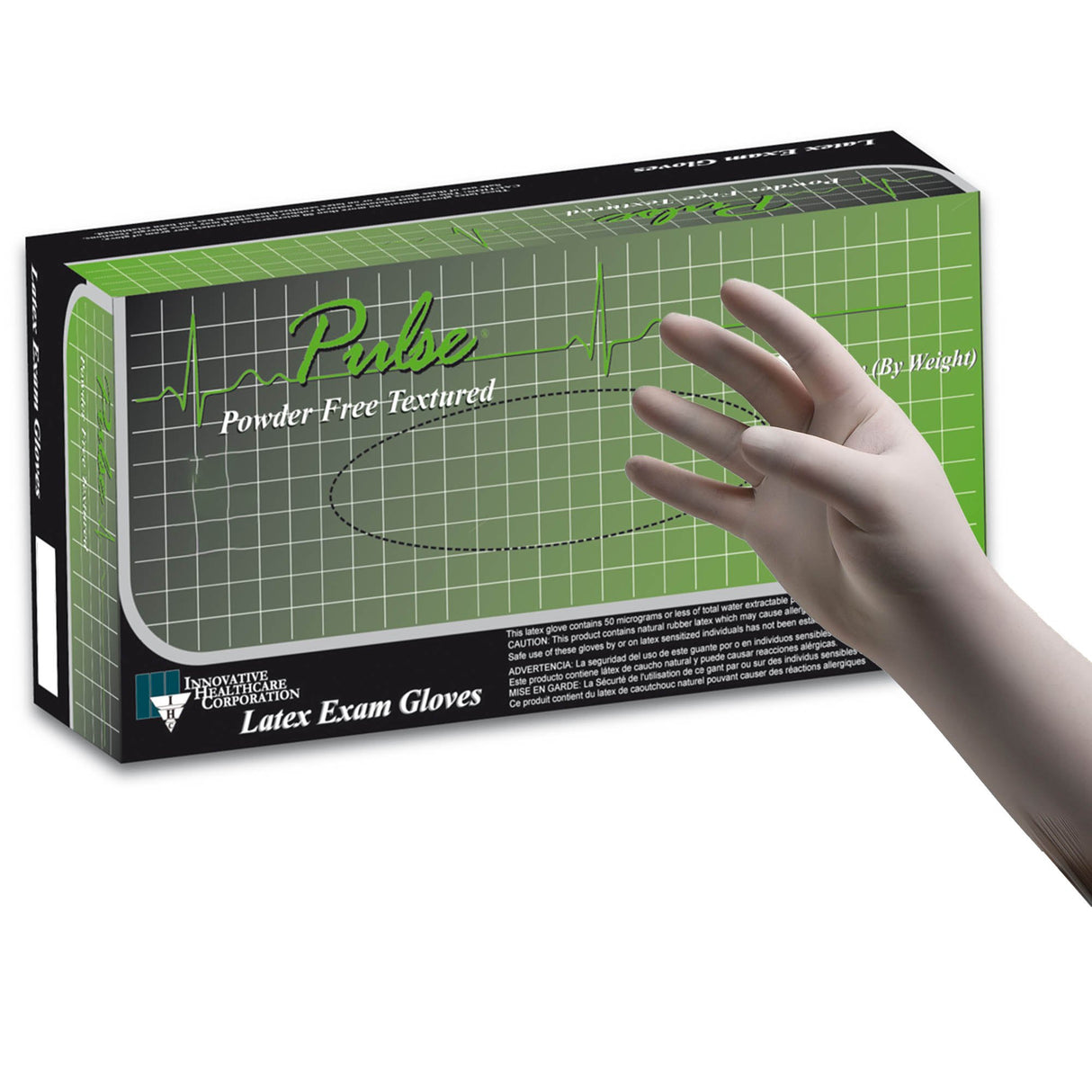 Exam Glove Pulse 151 Series Small NonSterile Latex Standard Cuff Length Fully Textured White Not Rated
