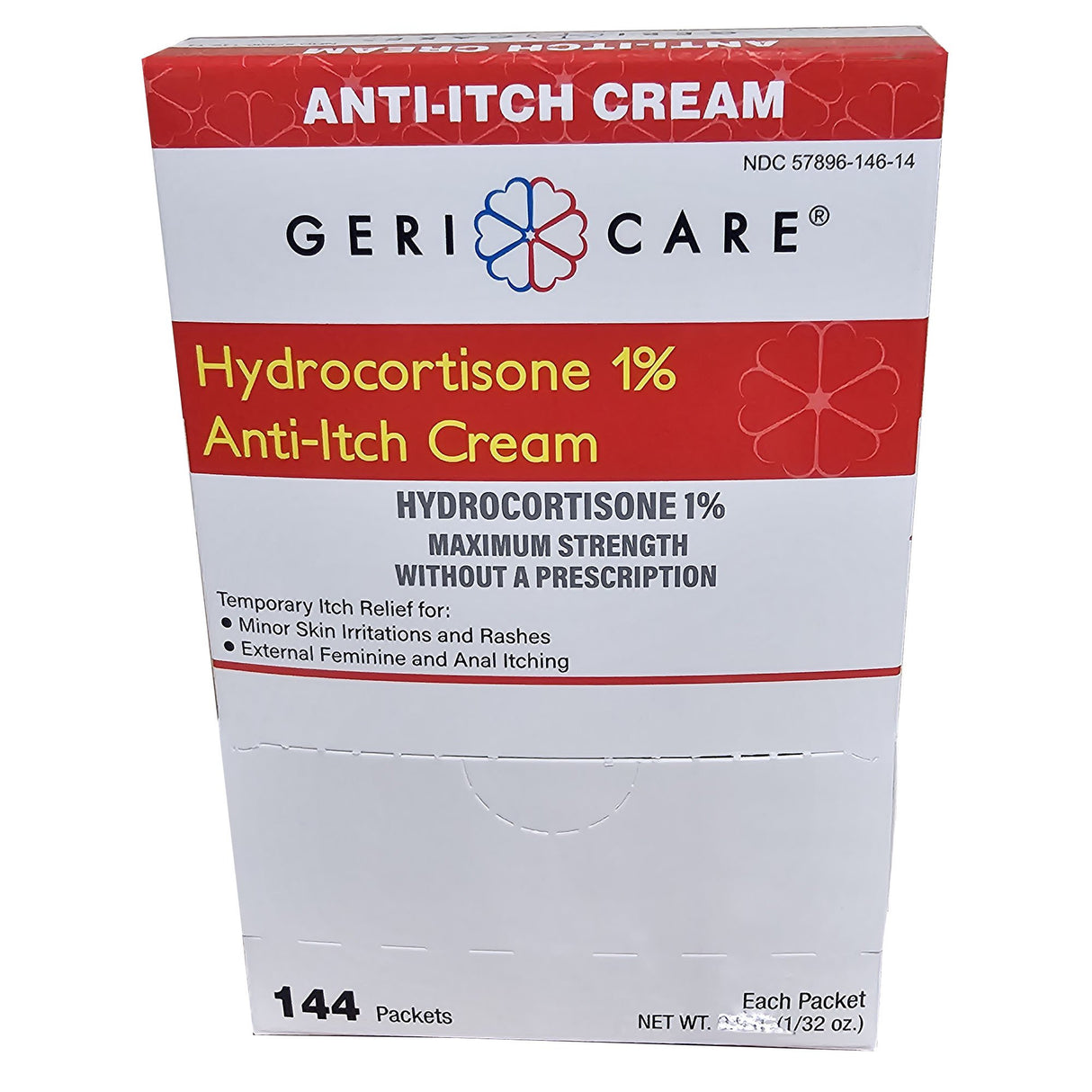 Itch Relief Geri-Care 1% Strength Cream 144 Per Box Individual Packet