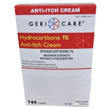 Itch Relief Geri-Care 1% Strength Cream 144 Per Box Individual Packet