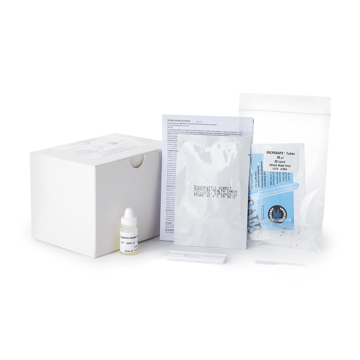 Sexual Health Test Kit Syphilis Health Check Syphilis Screen 20 Tests CLIA Waived Sample Dependent