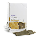 Surgical Glove McKesson Perry Size 9 Sterile Latex Standard Cuff Length Smooth Brown Not Chemo Approved