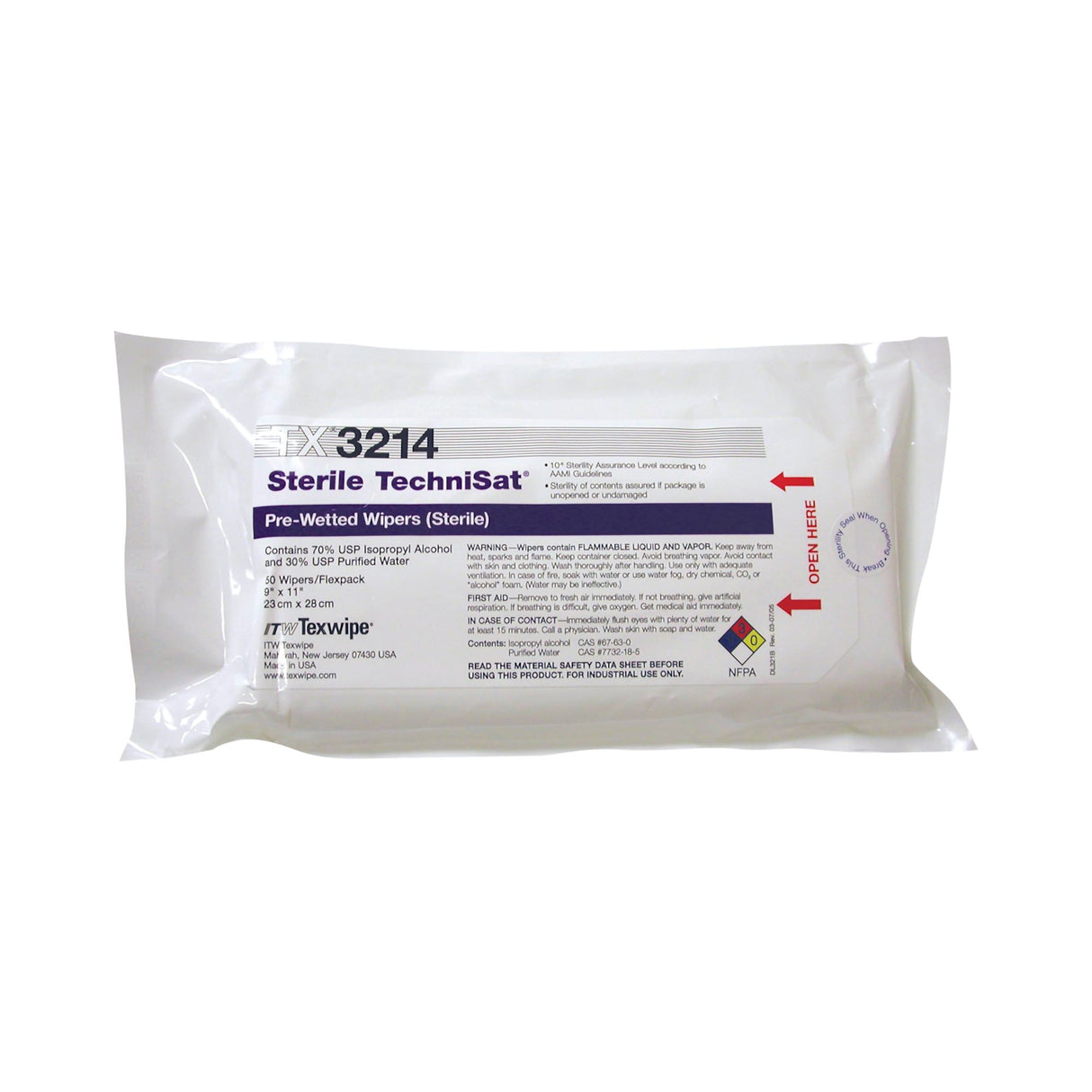 TechniSat Surface Disinfectant Cleaner Premoistened Cleanroom Manual Pull Wipe 50 Count Soft Pack Alcohol Scent Sterile