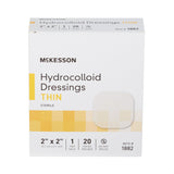 Thin Hydrocolloid Dressing McKesson Film Backing 2 X 2 Inch Square Hydrocolloid