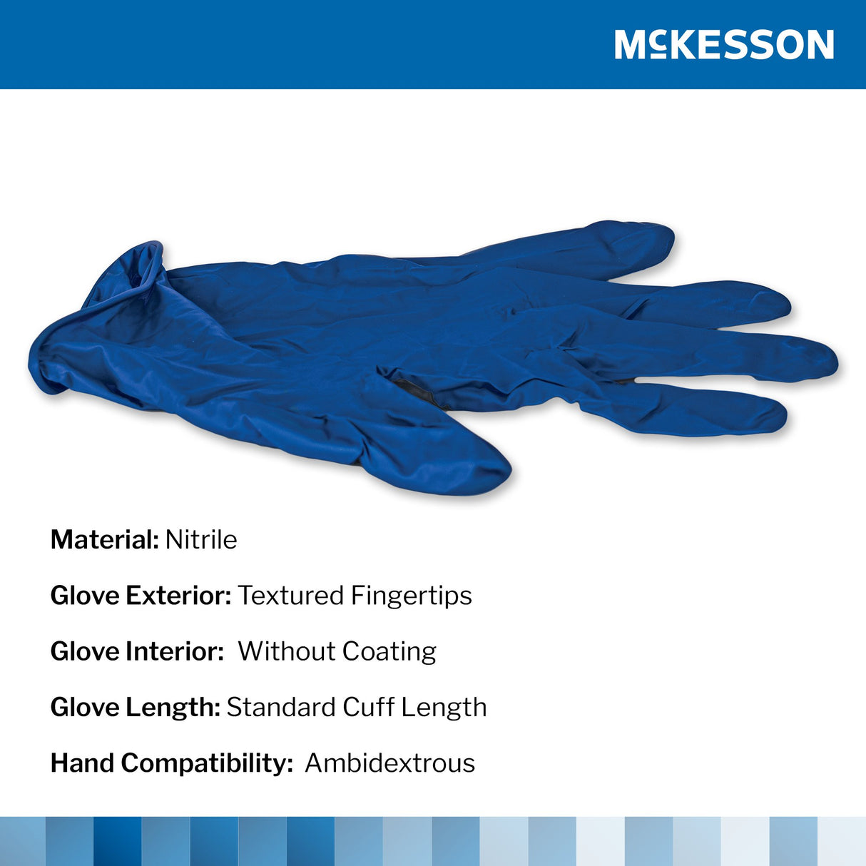 Exam Glove McKesson Confiderm 6.8C Small NonSterile Nitrile Standard Cuff Length Textured Fingertips Blue Chemo Tested / Fentanyl Tested