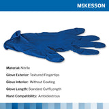 Exam Glove McKesson Confiderm 6.8C Small NonSterile Nitrile Standard Cuff Length Textured Fingertips Blue Chemo Tested / Fentanyl Tested