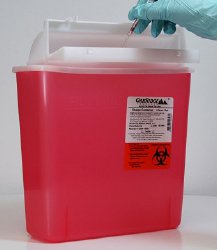 Sharps Container OakRidge M Style Translucent Red Base 10-3/20 H X 4.67 W X 12.09 L Inch Horizontal Entry 1.25 Gallon