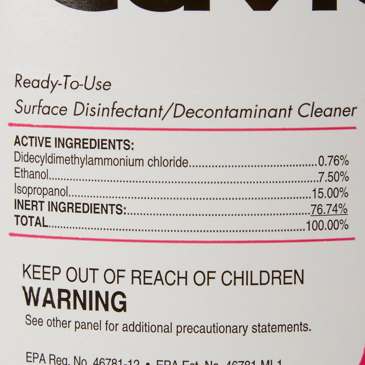 CaviCide1 Surface Disinfectant Cleaner Alcohol Based Manual Pour Liquid 1 gal. Jug Alcohol Scent NonSterile