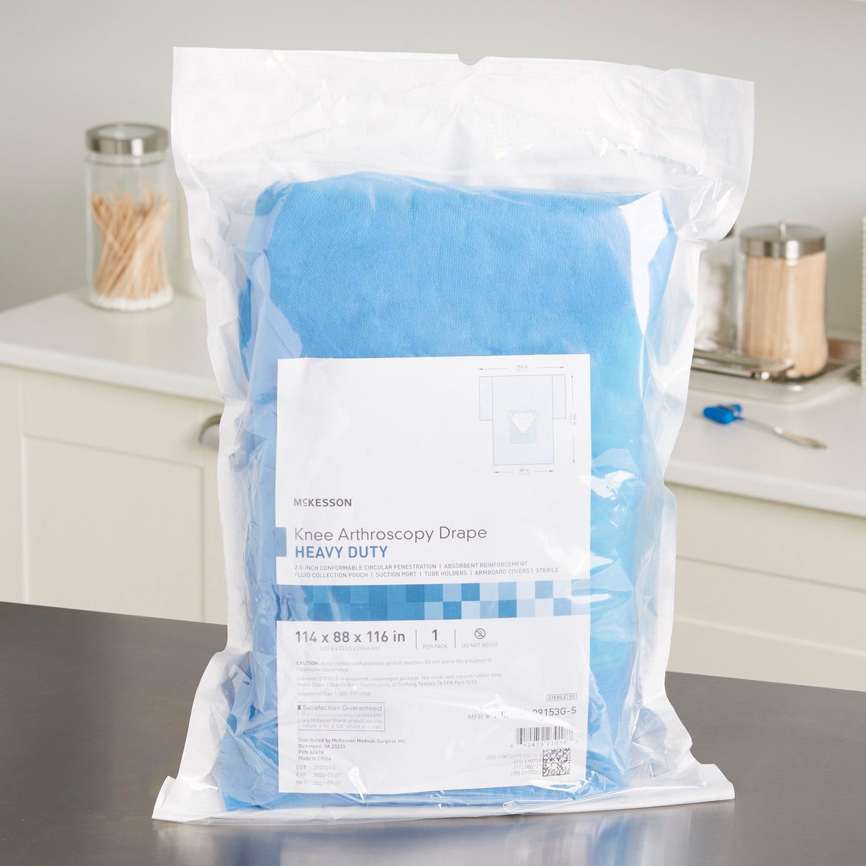 Orthopedic Drape McKesson Heavy-Duty Knee Arthroscopy Drape 114 W X 88 W X 116 L Inch Sterile