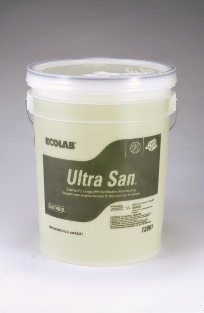 Dish Detergent ET Ultra San Sanitizer 5 gal. Pail Liquid Chlorine Scent