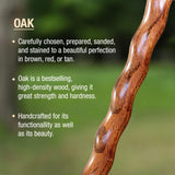 Walking Stick Brazos Twisted Trekker Wood 55 Inch Height Red Oak