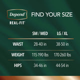 Male Adult Absorbent Underwear Depend Real Fit Waistband Style Large / X-Large Disposable Heavy Absorbency