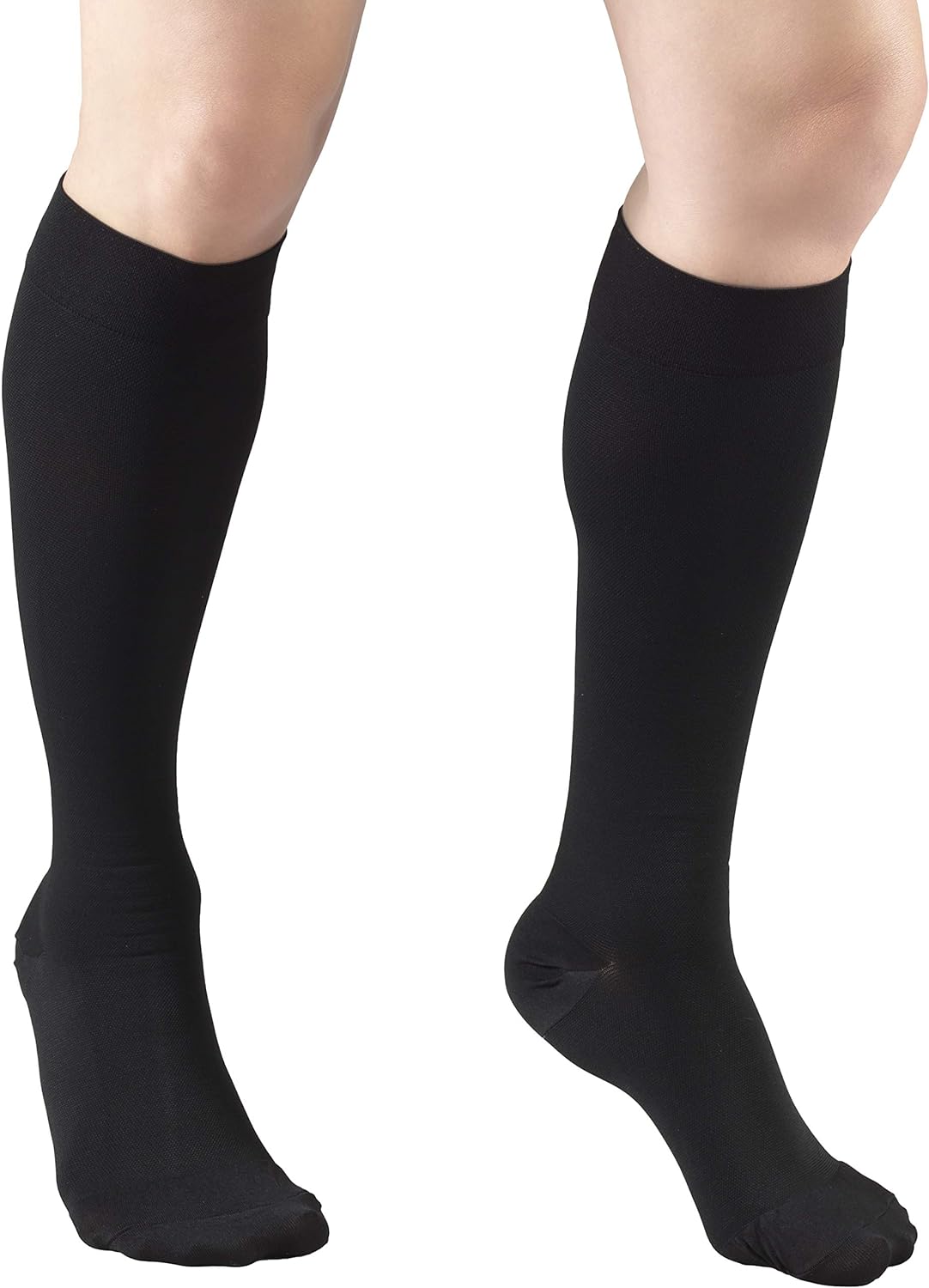 Truform 20-30 mmHg Compression Microfiber Stockings for Men and Women (Pack of 2)