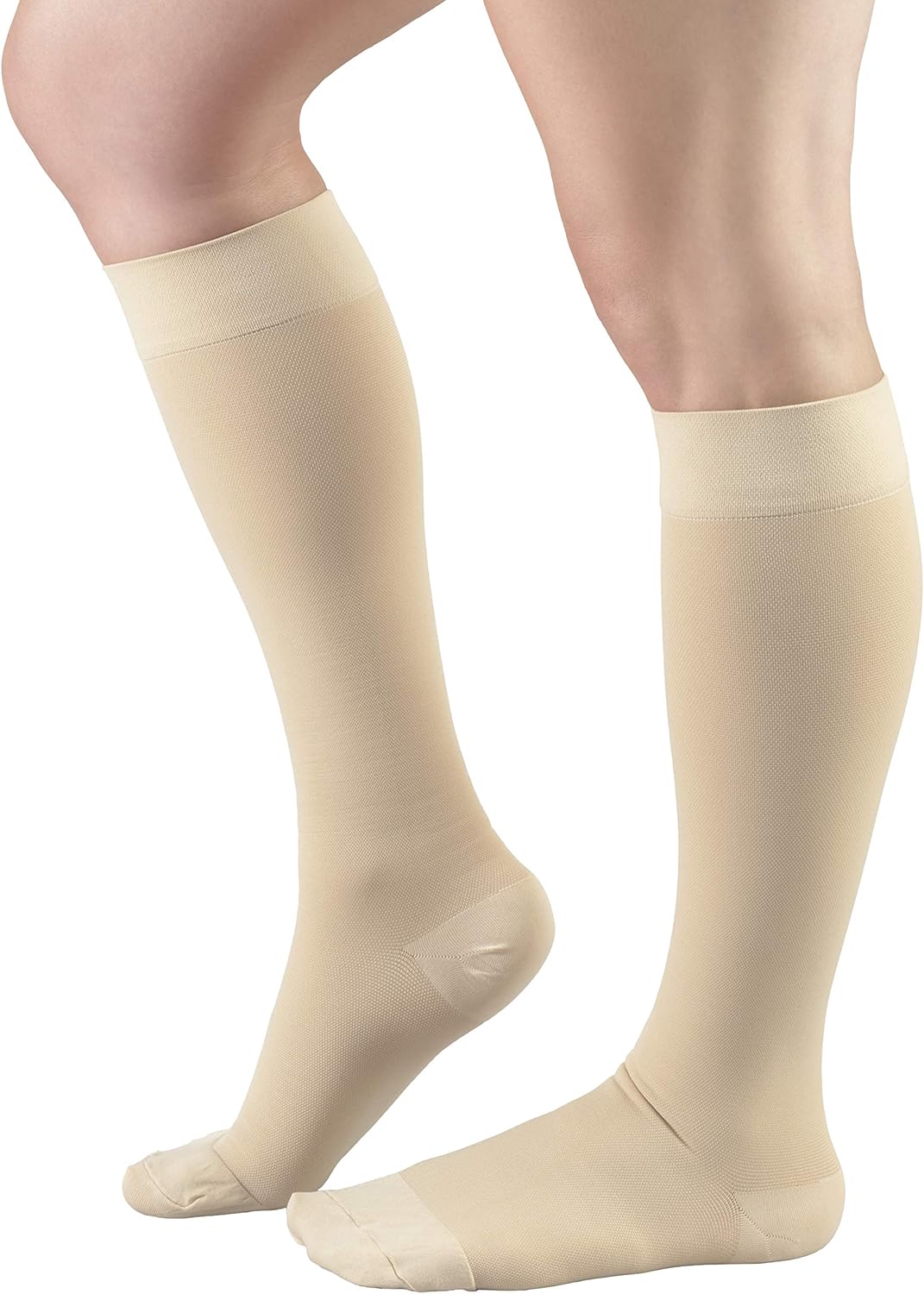 Truform 20-30 mmHg Compression Microfiber Stockings for Men and Women (Pack of 2)