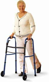 Medline Folding Paddle Walker with 5in Wheels