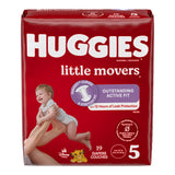 Unisex Baby Diaper Huggies Little Movers Size 5 Disposable Moderate Absorbency