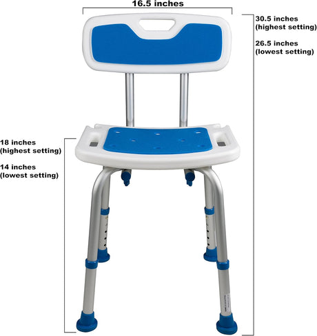 Adjustable Padded Bath Safety Seat With Backrest