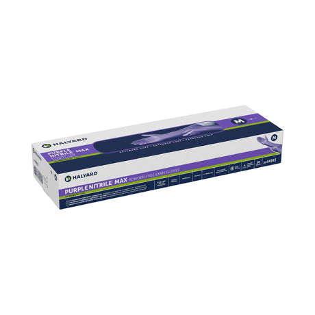 Exam Glove Purple Nitrile Max Medium NonSterile Nitrile Extended Cuff Length Fully Textured Purple Not Rated