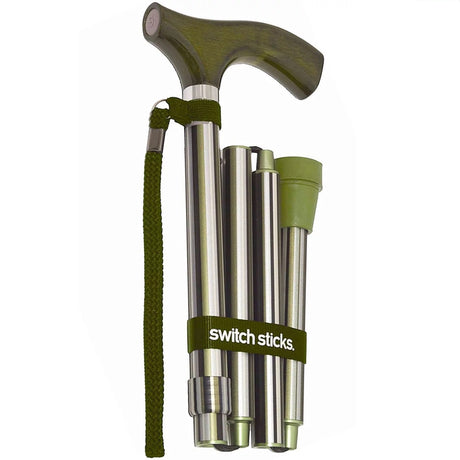 Folding Cane Switch Sticks Aluminum 32 to 37 Inch Height Huntington Print