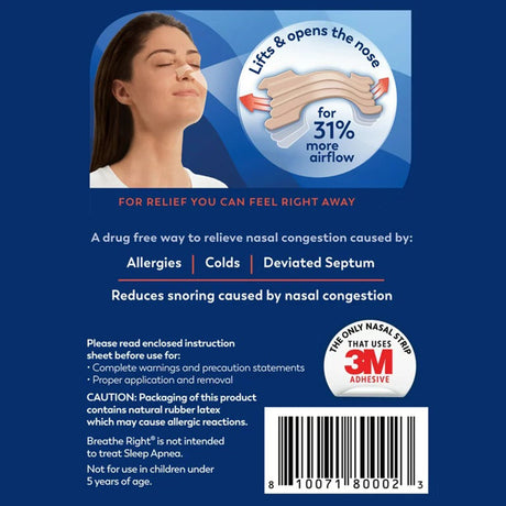 Allergy Relief Breathe Right Extra Strength Nasal Strip 26 per Box