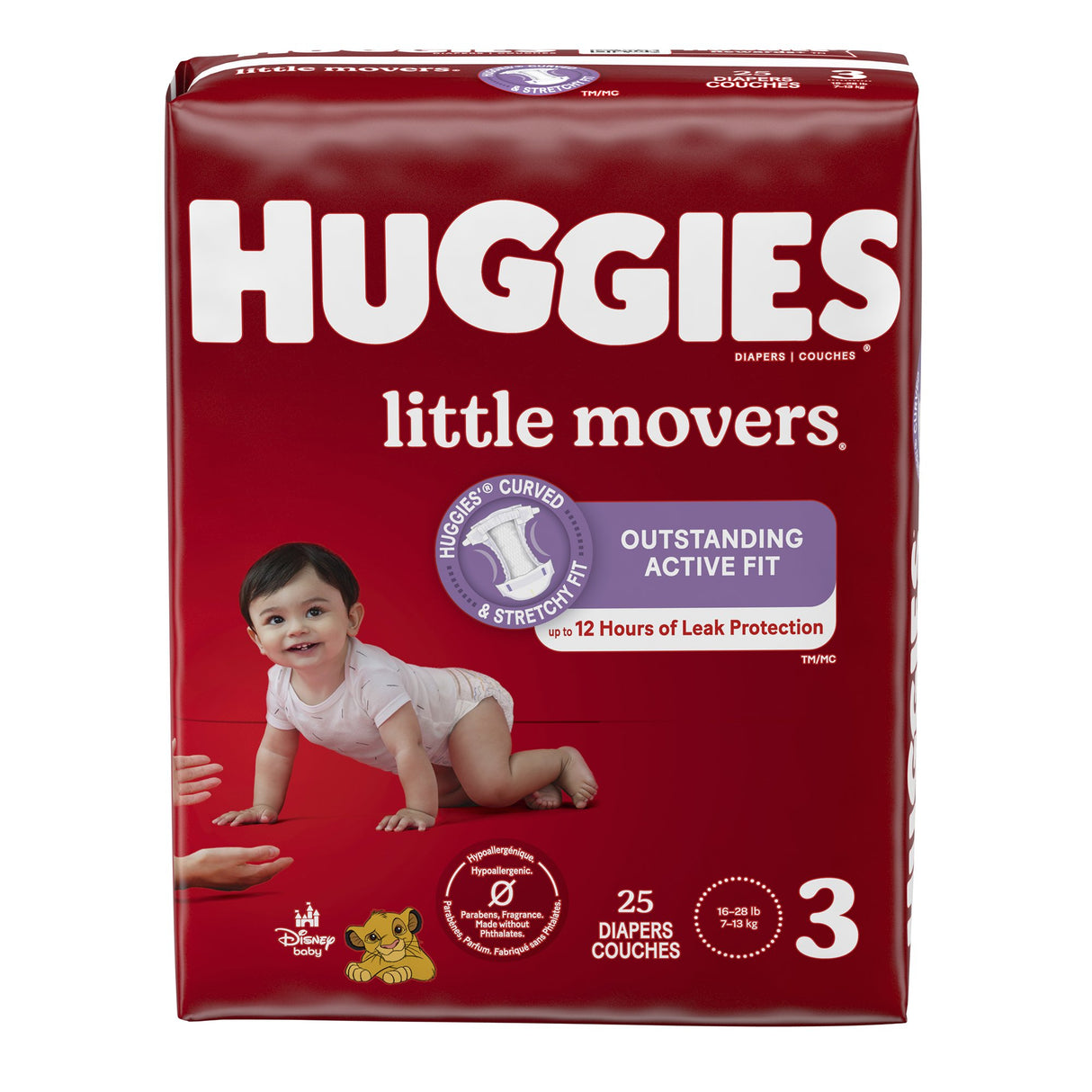 Unisex Baby Diaper Huggies Little Movers Size 3 Disposable Moderate Absorbency