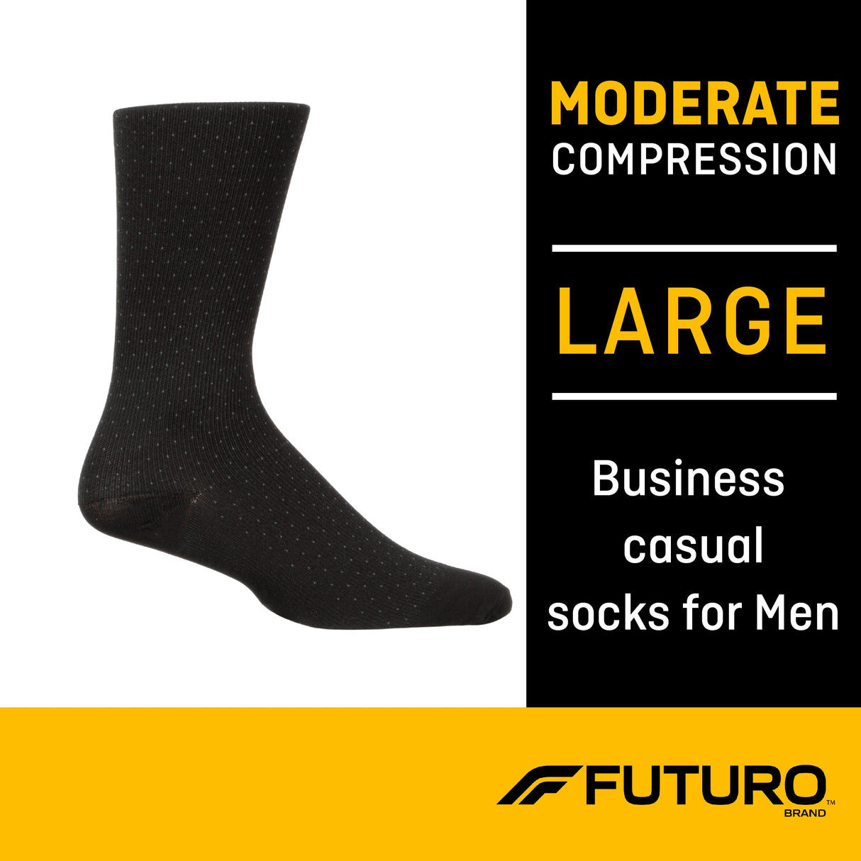 Compression Socks 3M Futuro Calf High Large Black Closed Toe