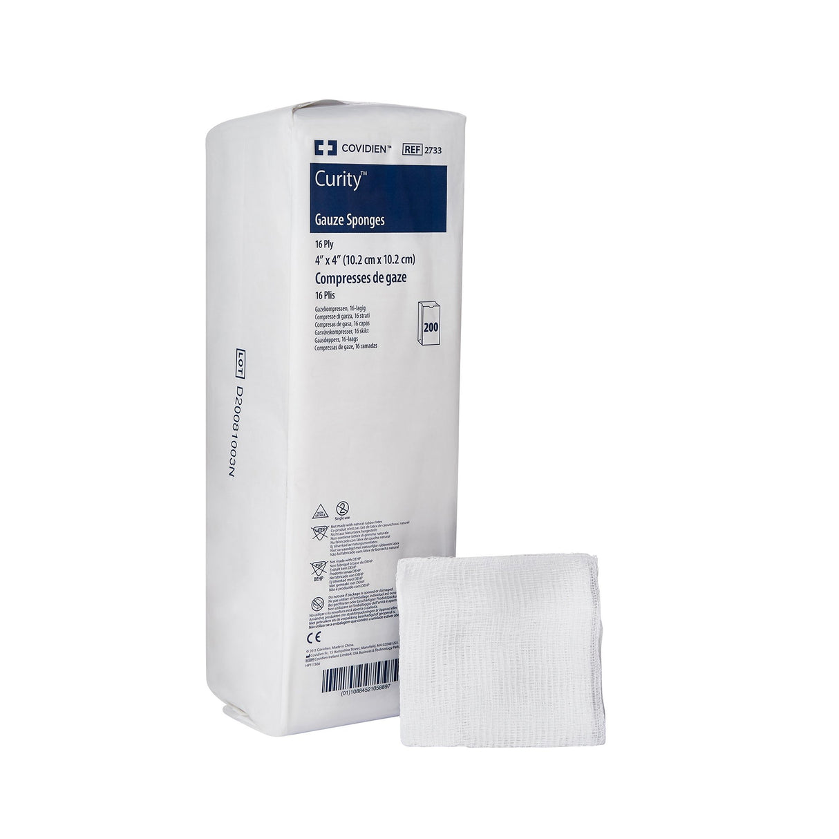 Gauze Sponge Curity 4 X 4 Inch 16-Ply NonSterile 200 per Pack