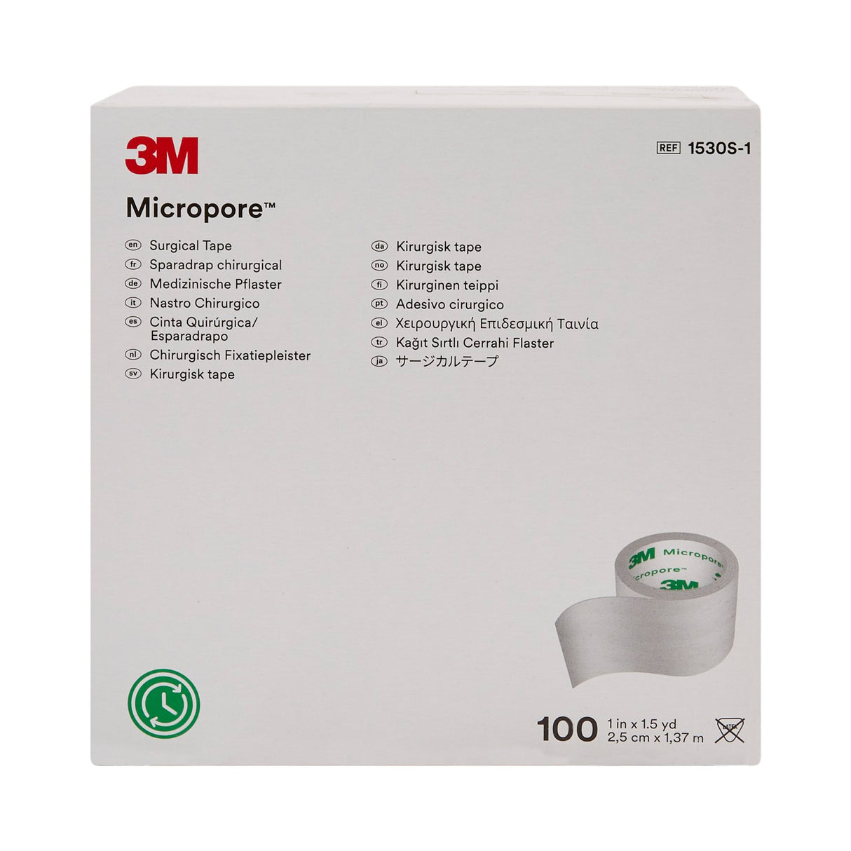Medical Tape 3M Micropore White 1 Inch X 1-1/2 Yard Paper NonSterile