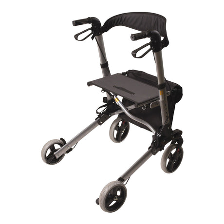 4 Wheel Rollator HealthSmart Gateway Titanium Gray Adjustable Height / Lightweight / Folding Aluminum Frame