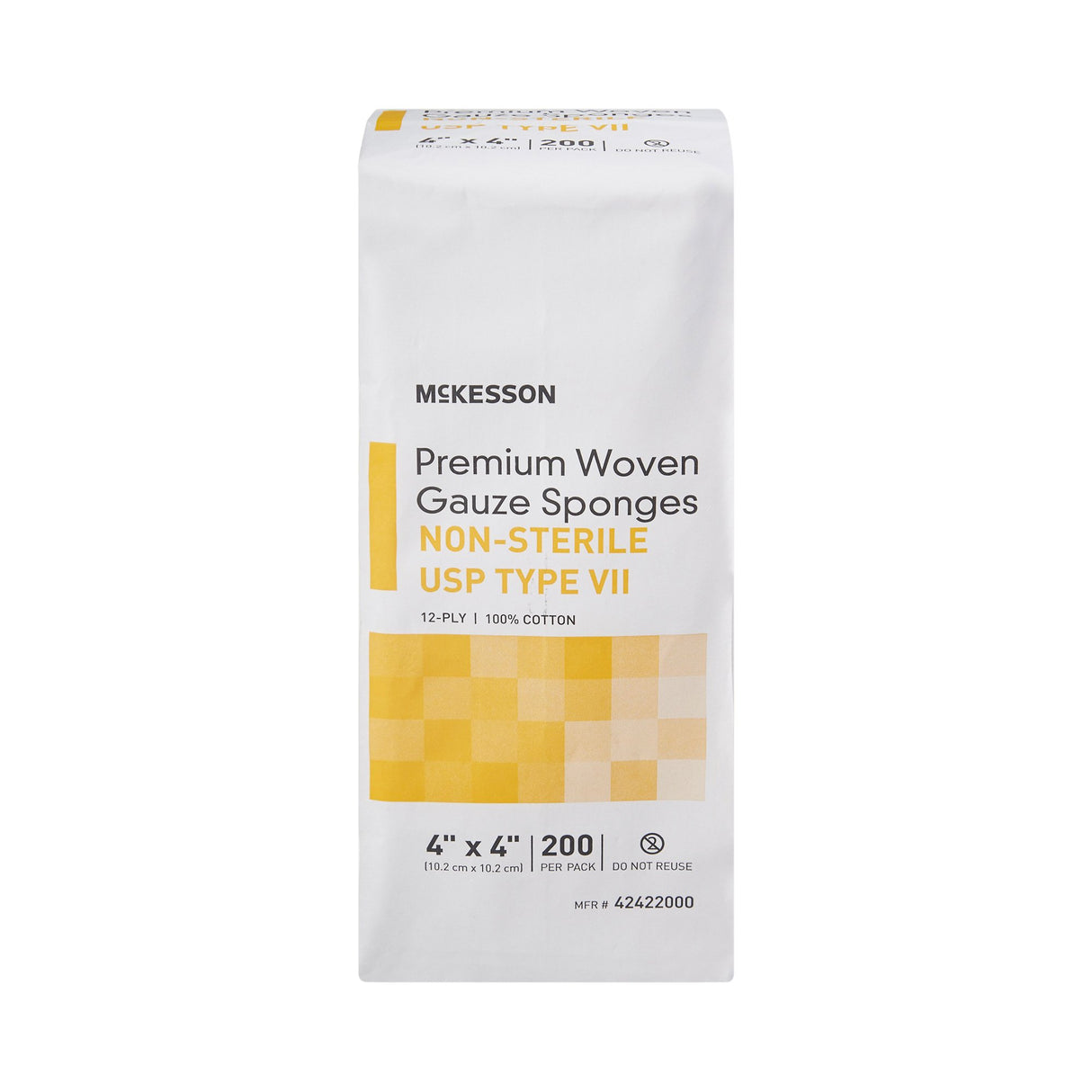 Gauze Sponge McKesson 4 X 4 Inch 12-Ply NonSterile 200 per Pack