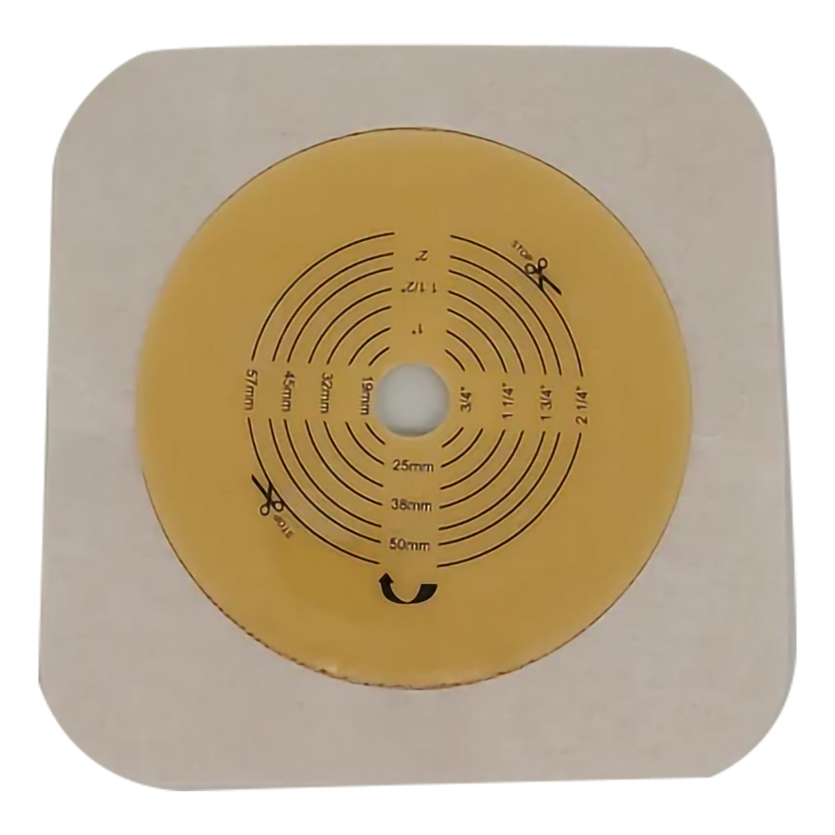 Ostomy Barrier Safe n Simple Trim to Fit, Standard Wear Flexible Tape 70 mm Flange Up to 2-1/4 Inch Opening 5 X 5 Inch