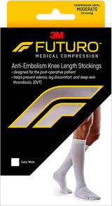 Anti-embolism Stocking 3M Futuro Knee High Medium / Regular White Closed Toe