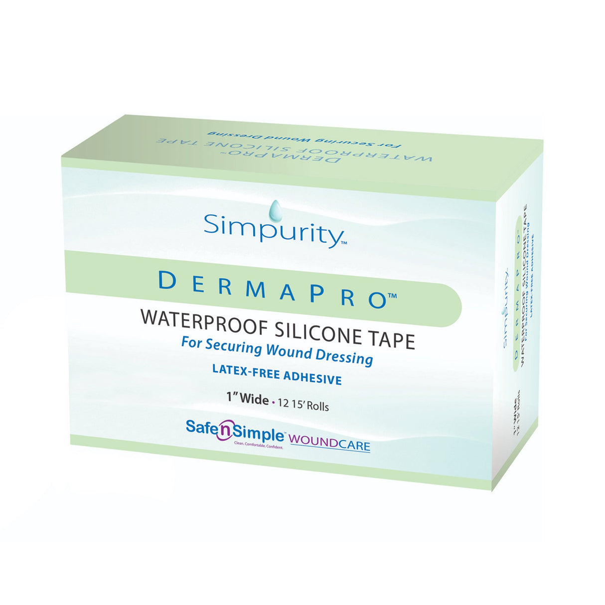 Waterproof Medical Tape DermaPro White 1 Inch X 5 Yard Silicone NonSterile