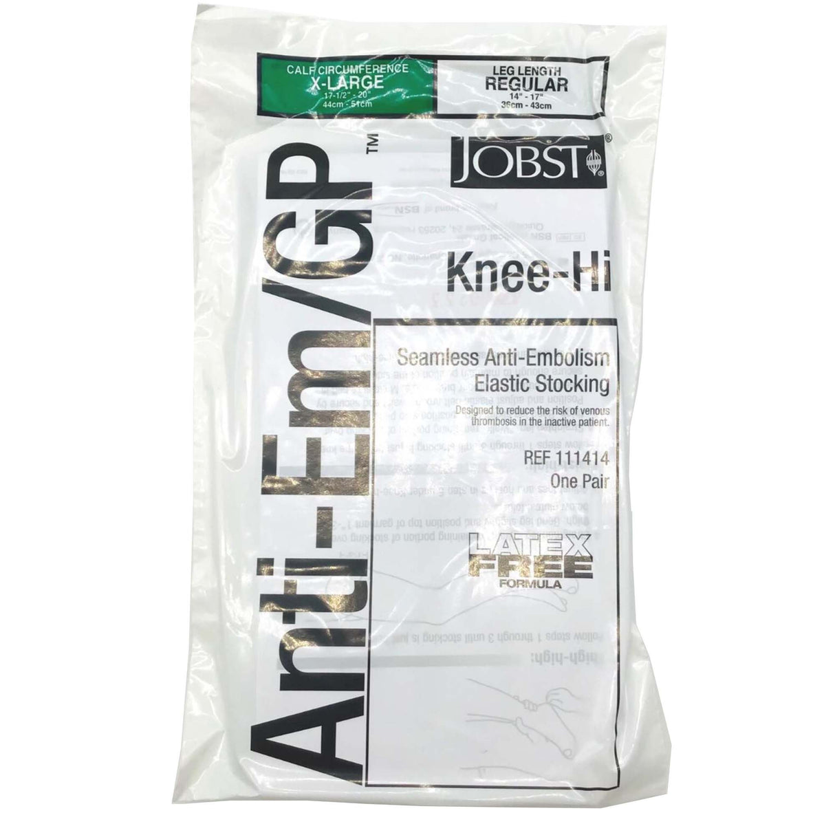 Anti-embolism Stocking JOBST Anti-Em/GPT Knee High X-Large / Regular White Inspection Toe