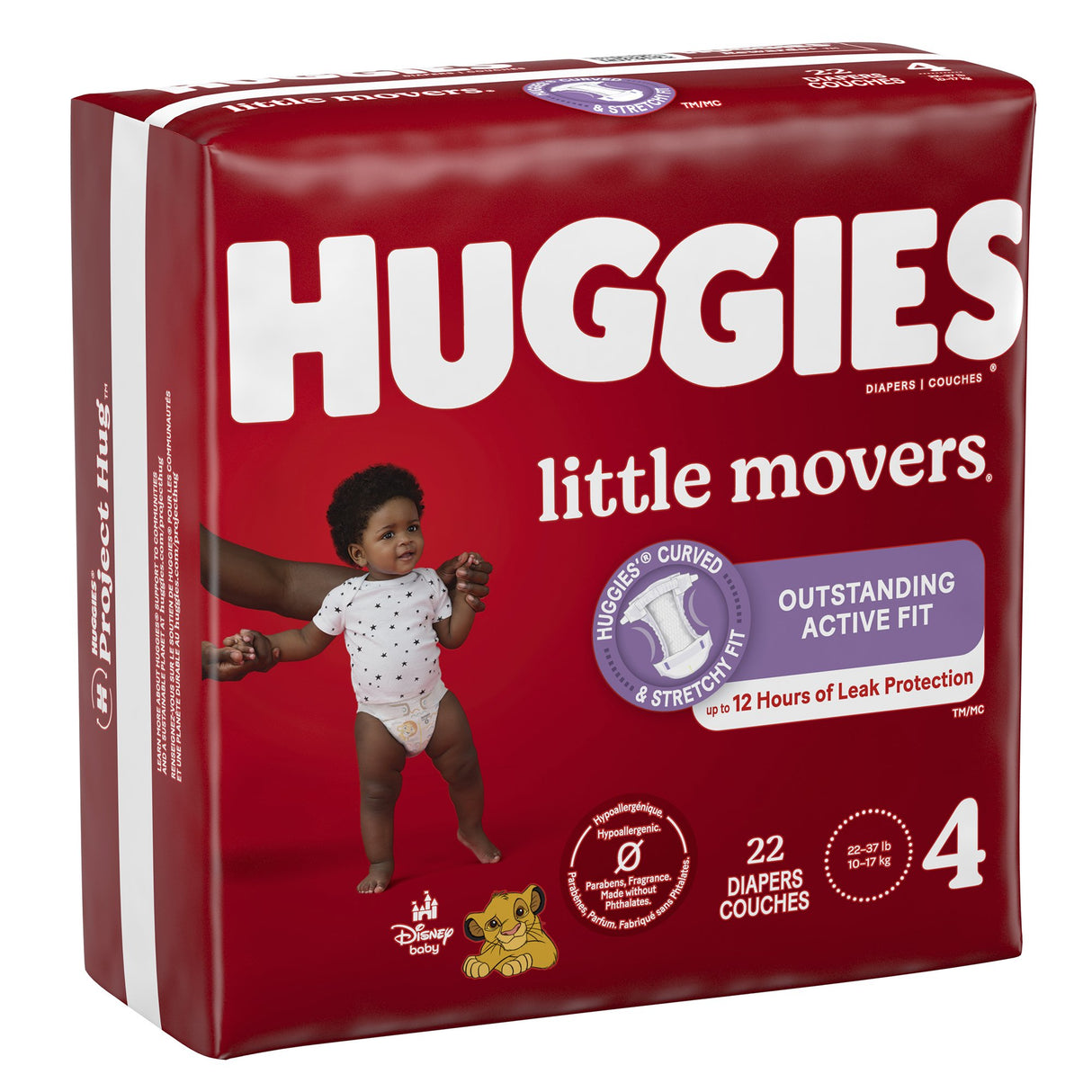 Unisex Baby Diaper Huggies Little Movers Size 4 Disposable Moderate Absorbency