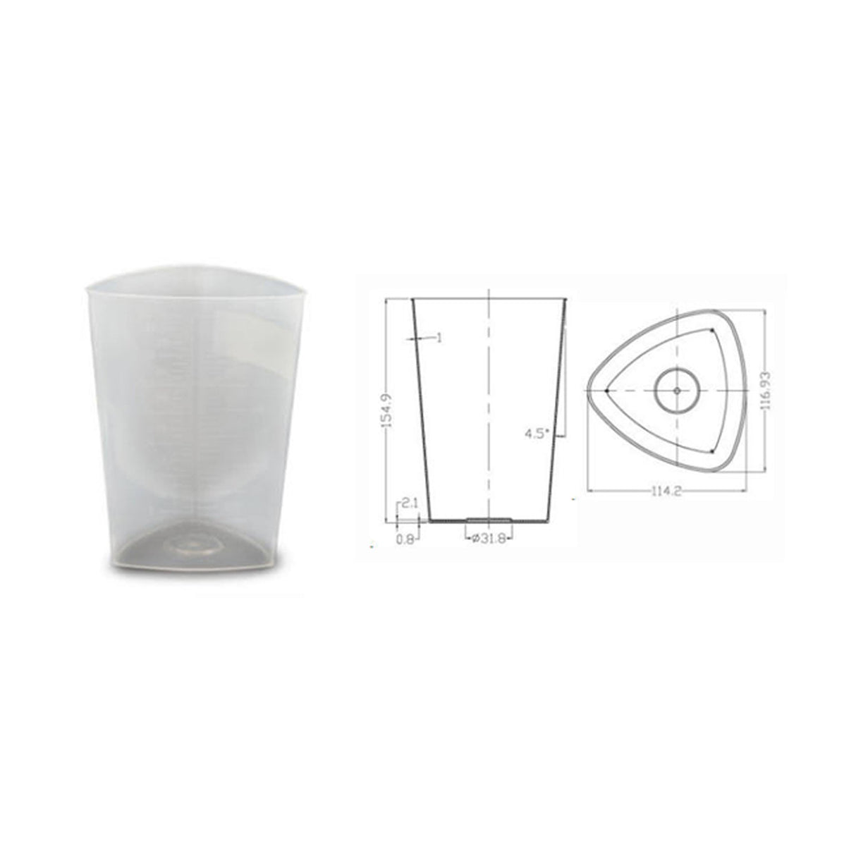 Graduated Beaker Oakridge Products Pathology Container Polypropylene 1,000 mL (32 oz.)