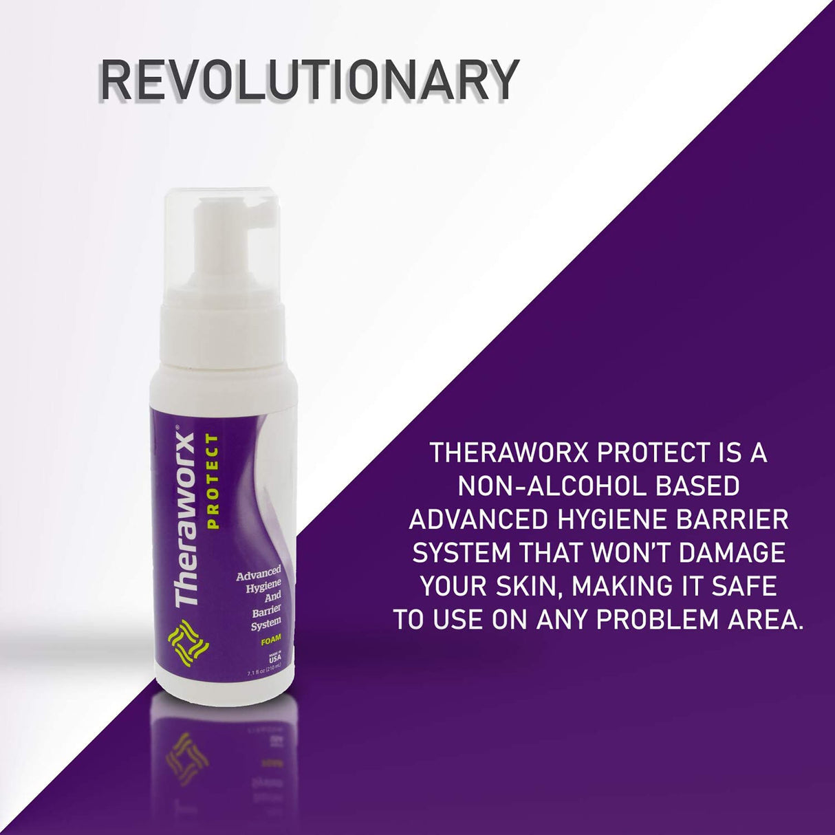 Rinse-Free Skin Cleanser with Silver Theraworx Protect Advanced Hygiene and Barrier System Foaming 7.1 oz. Pump Bottle Lavender Scent